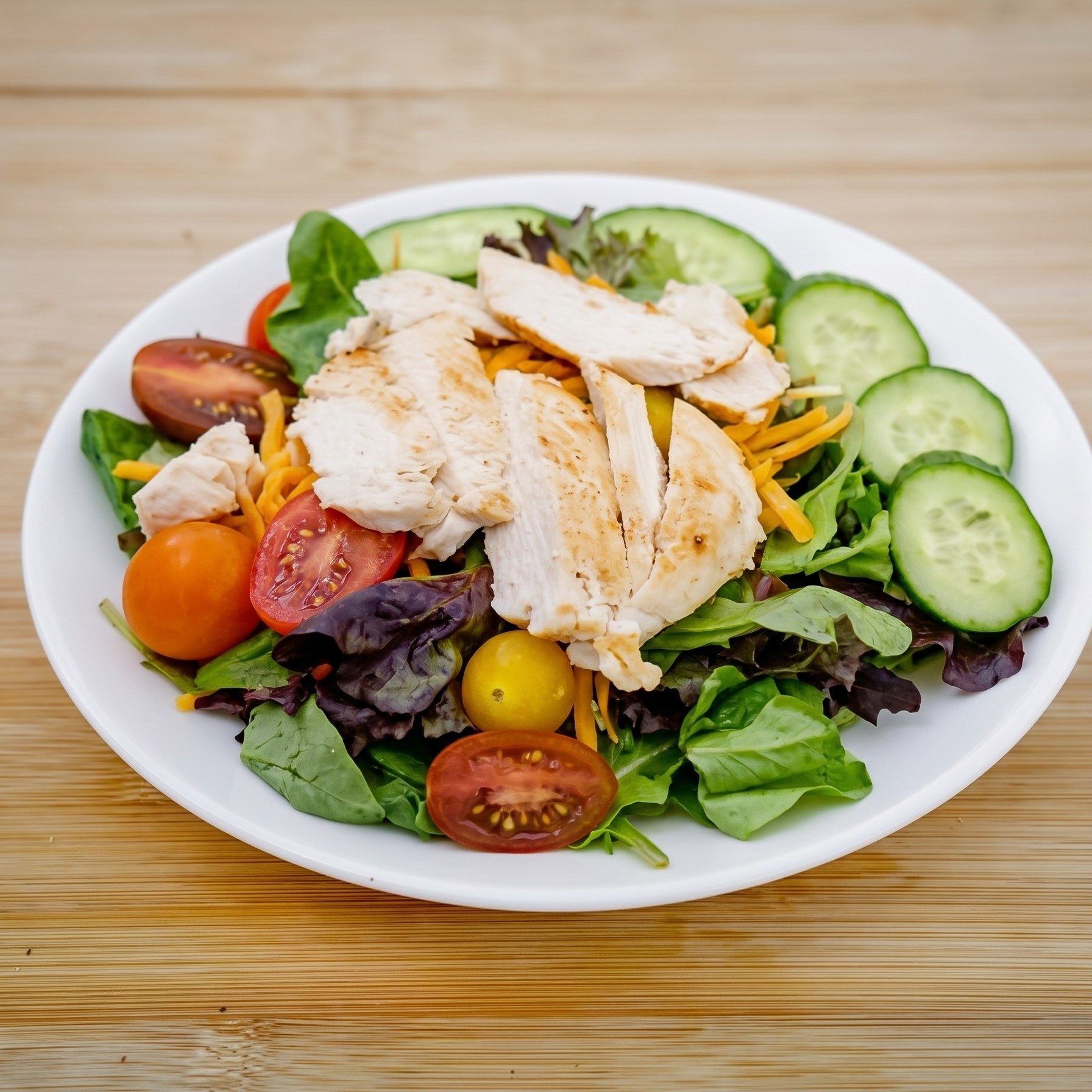 Mixed Green Salad with Chicken.